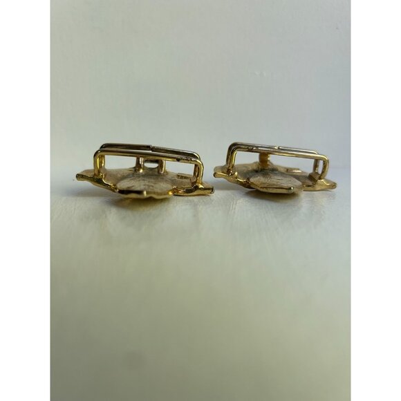 MIMI DI N 1981 Belt Buckle LEAVES Interlocking Gold Tone Metal Vintage Signed - Picture 7 of 9